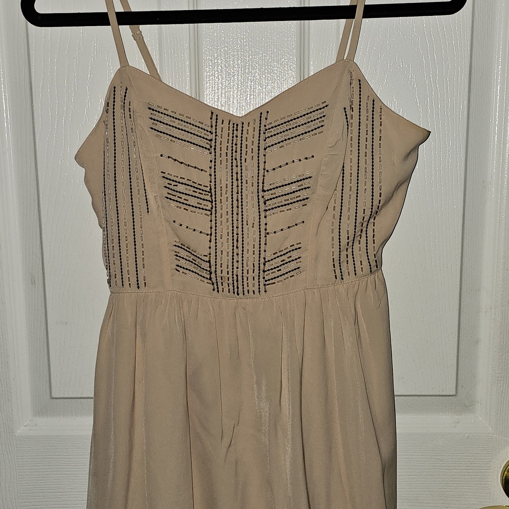 American Eagle Outfitters Tan Strapless Dress
